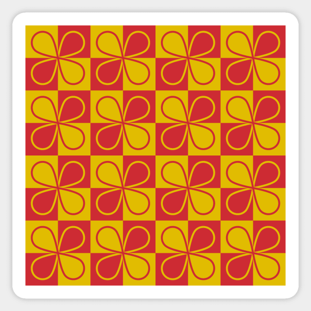 Bearberry Checkerboard (Red) Sticker by Cascade Patterns